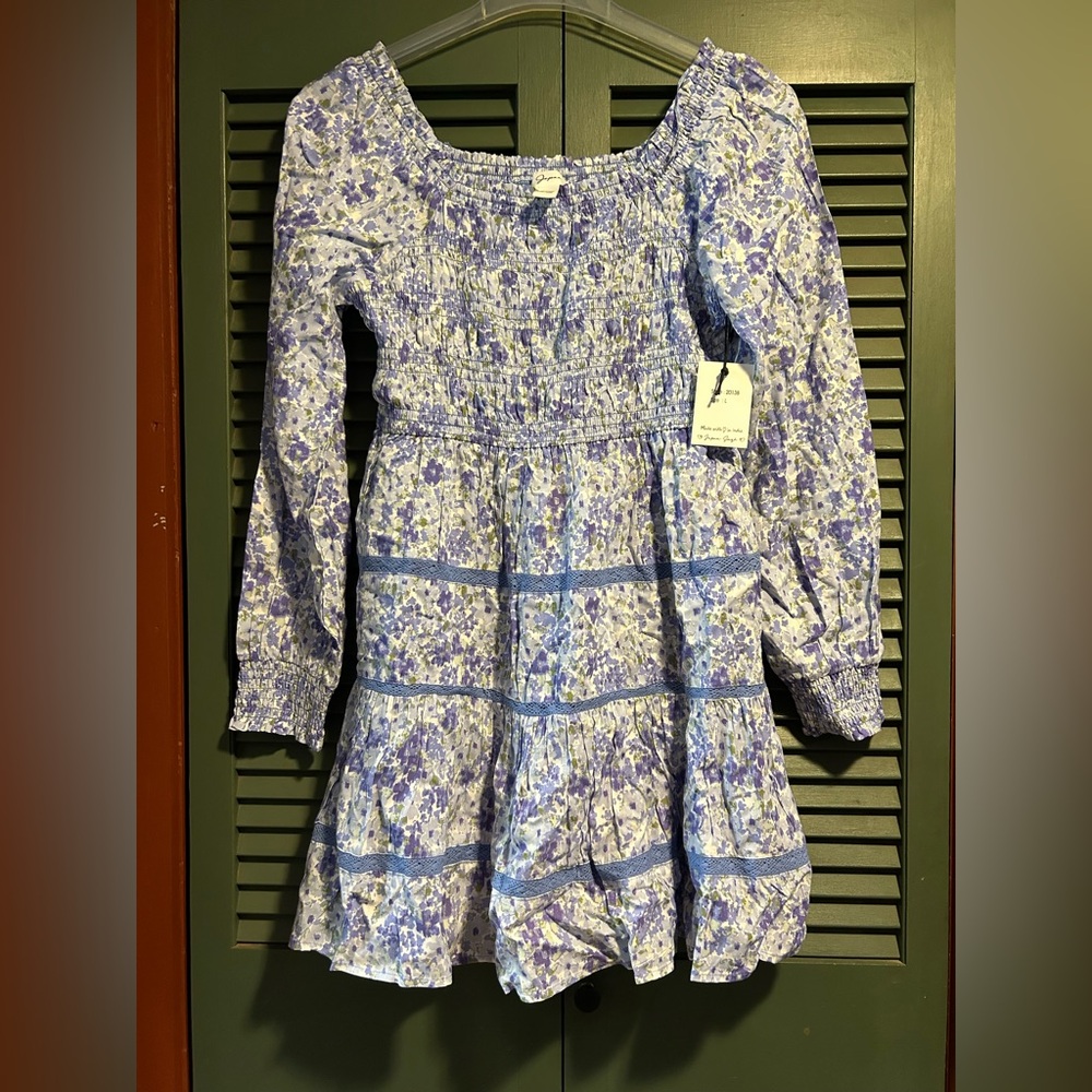 Japna Blue and Green Floral Dress